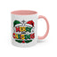 Christmas Mug - Merry Christmas Red Yellow & Green Text Green & Red Hat