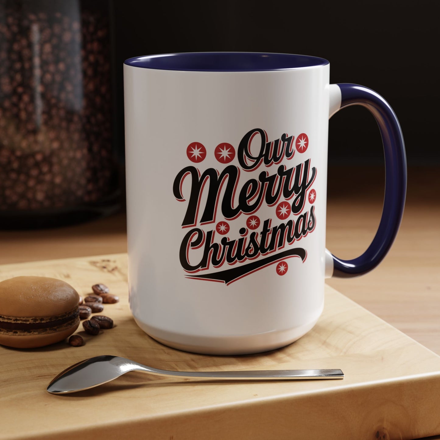 Christmas Mug - Merry Christmas Black Red & White Baseball Text