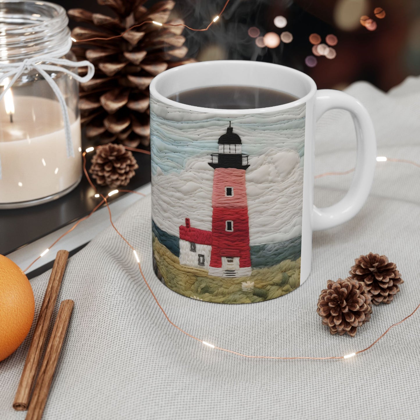 Artistic Mug - Felted Lighthouse 5