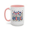 4th of July Mug - Floral America Patriotic