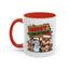 Christmas Mug - Merry Christmas Red & Green Text Reindeer Snowman