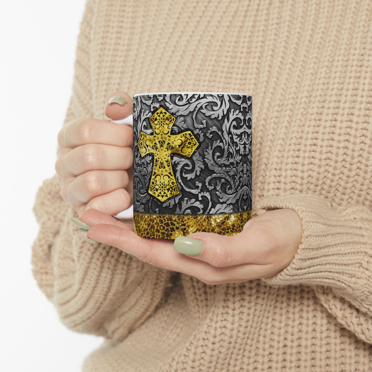 Artistic Mug - Gold Cross