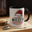 Christmas Mug - Merry Christmas Green & Red Text Red Hat