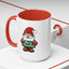 Christmas Mug - Merry Christmas White & Green Text Gnome Snow