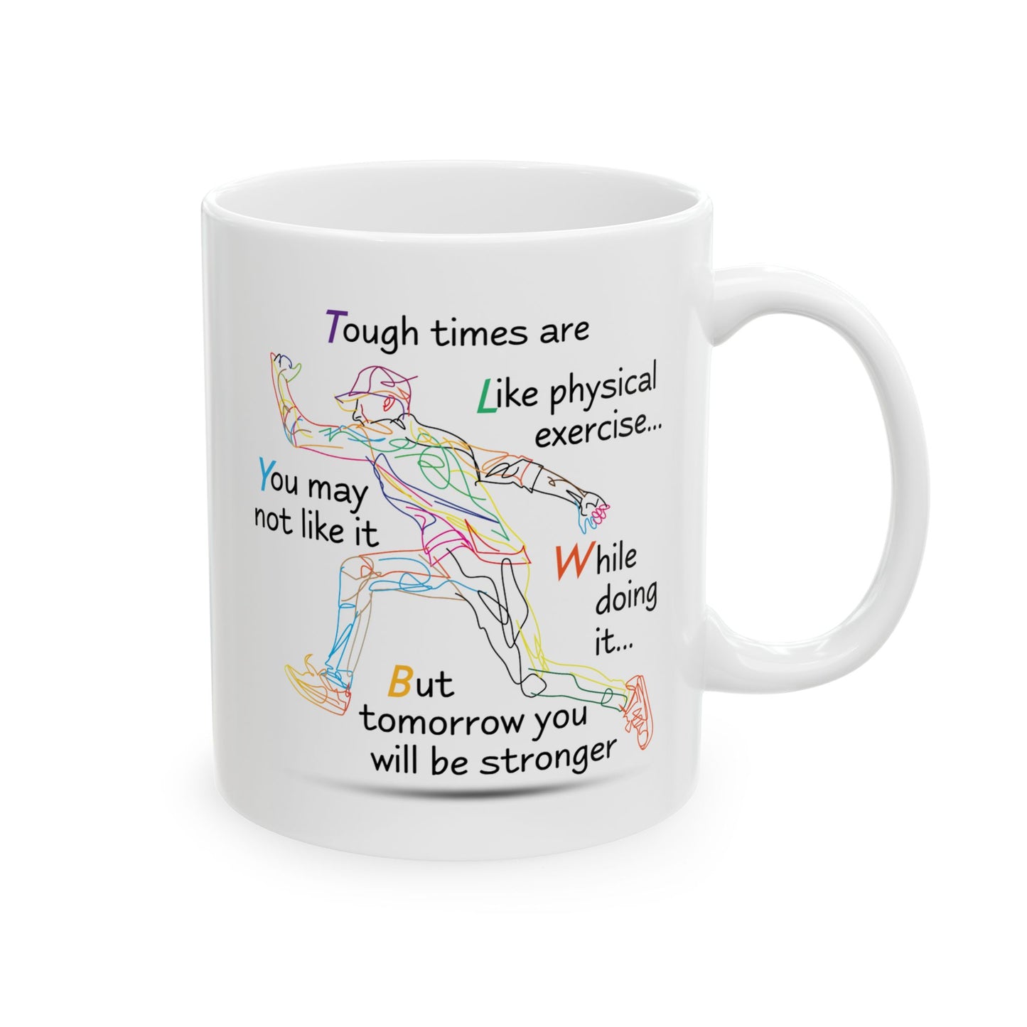 Motivation Mug - Tough Times Are Like Physical Exercise