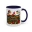 Christmas Mug - Merry Christmas Gold Text Santa Point Ornaments