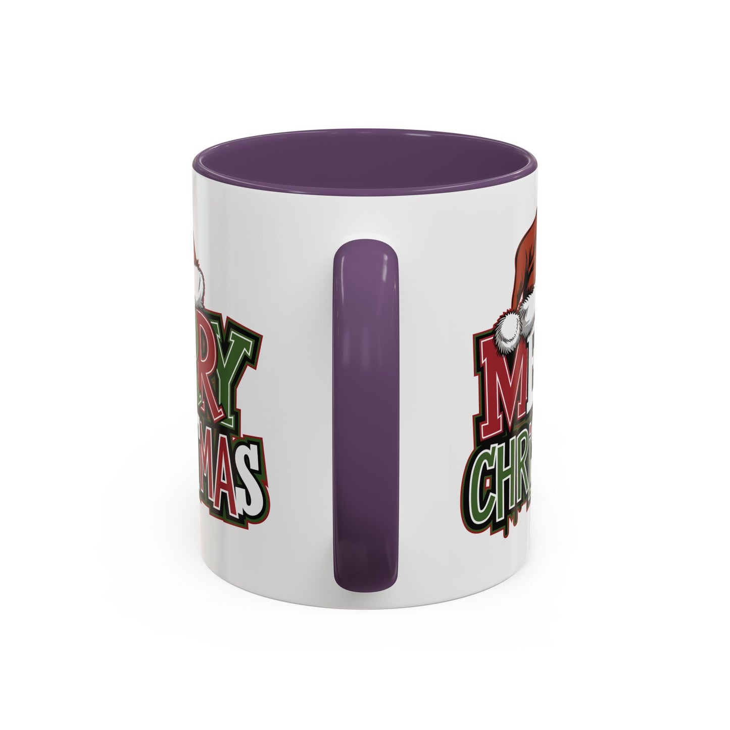 Christmas Mug - Merry Christmas Red Green & White Graffiti Hat