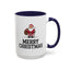 Christmas Mug - Merry Christmas Black Text Santa Walking