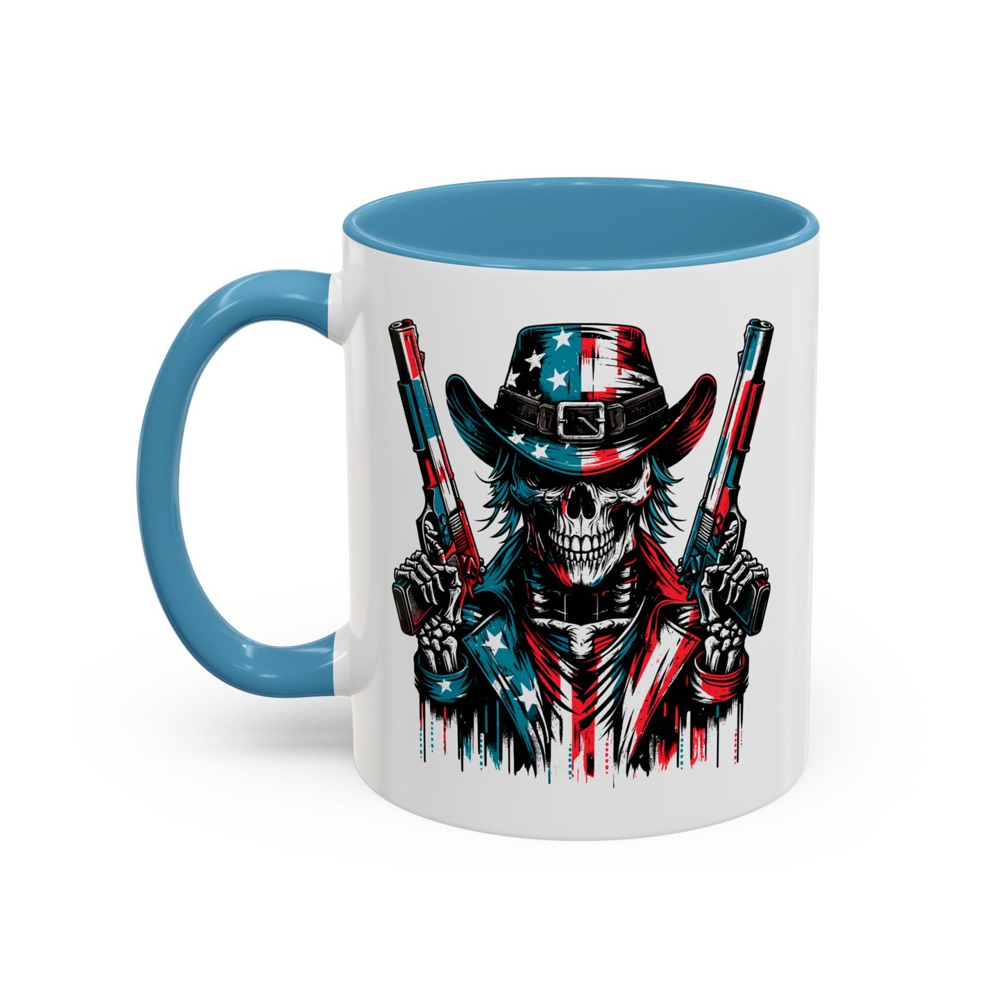 4th of July Mug - Skeleton with American Flag