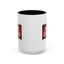 Christmas Mug - Merry Christmas Cream Text Maroon Background