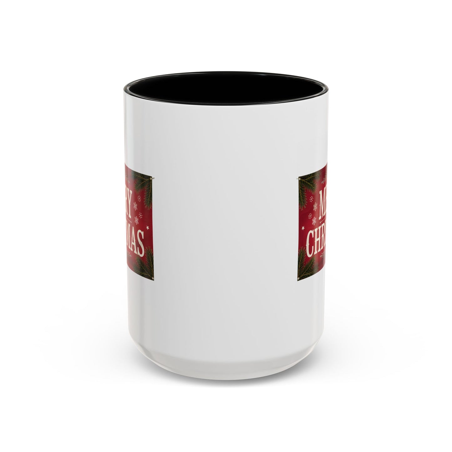 Christmas Mug - Merry Christmas Cream Text Maroon Background