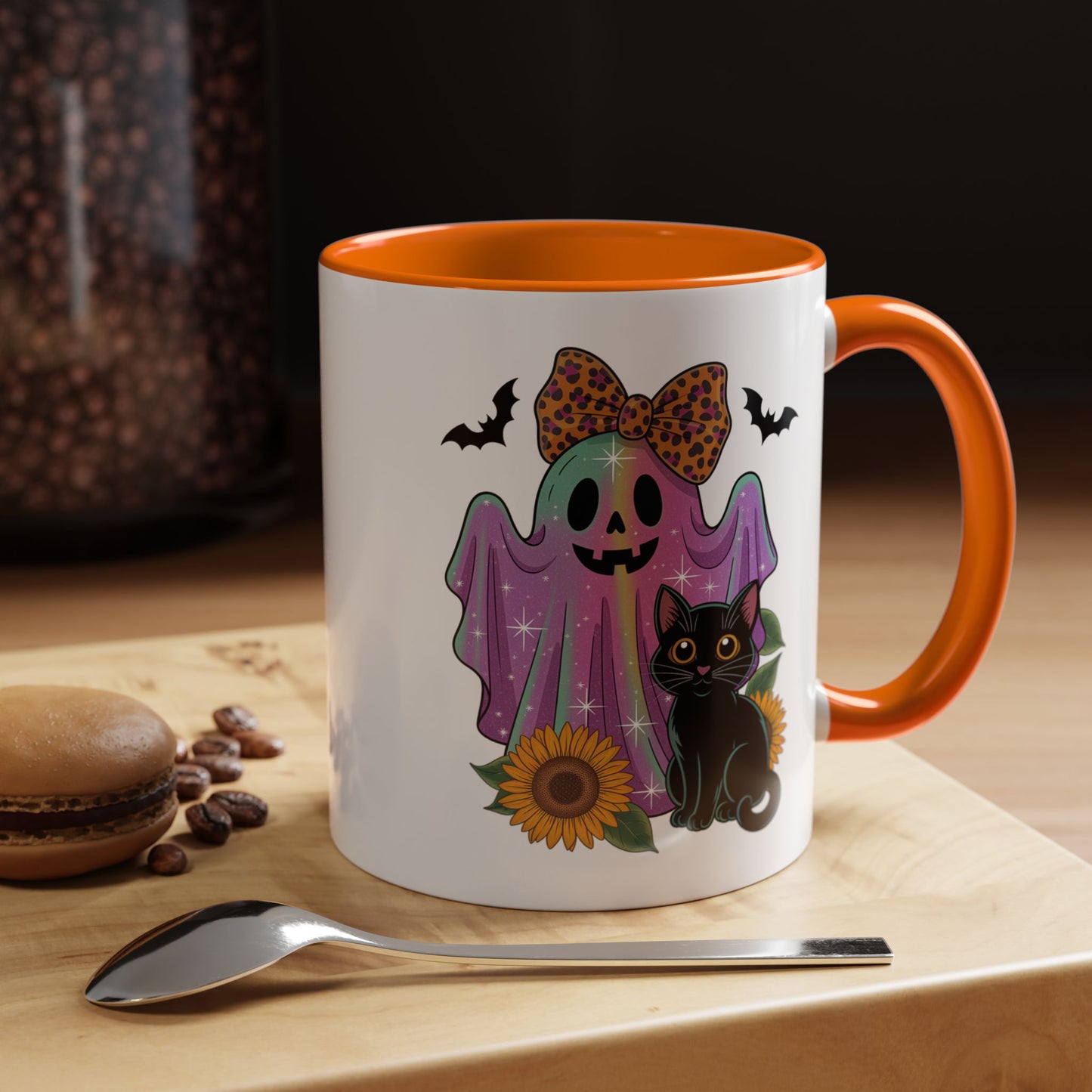 Halloween Mug - Cute Ghost With Cat
