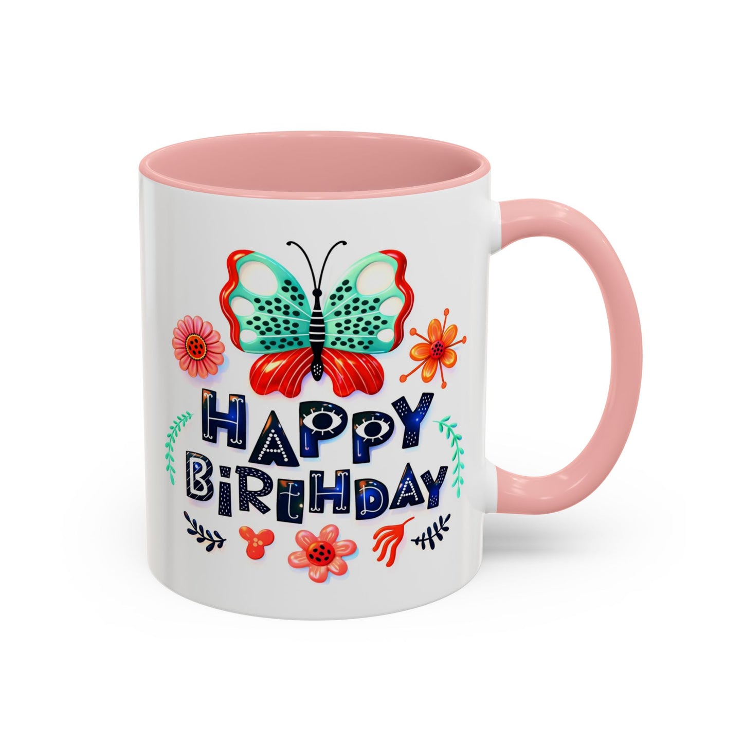 Birthday Mug - Butterfly Flowers