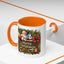 Christmas Mug - Merry Christmas Cream Text Santa Ok Light Bow Ornaments