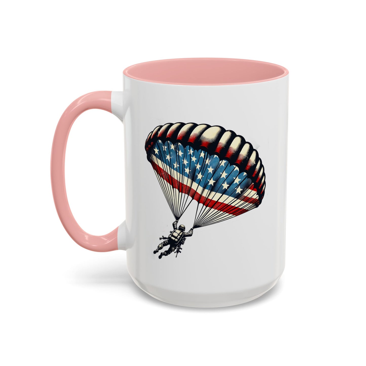 4th of July Mug - Airborne Soldier Parachute Flag