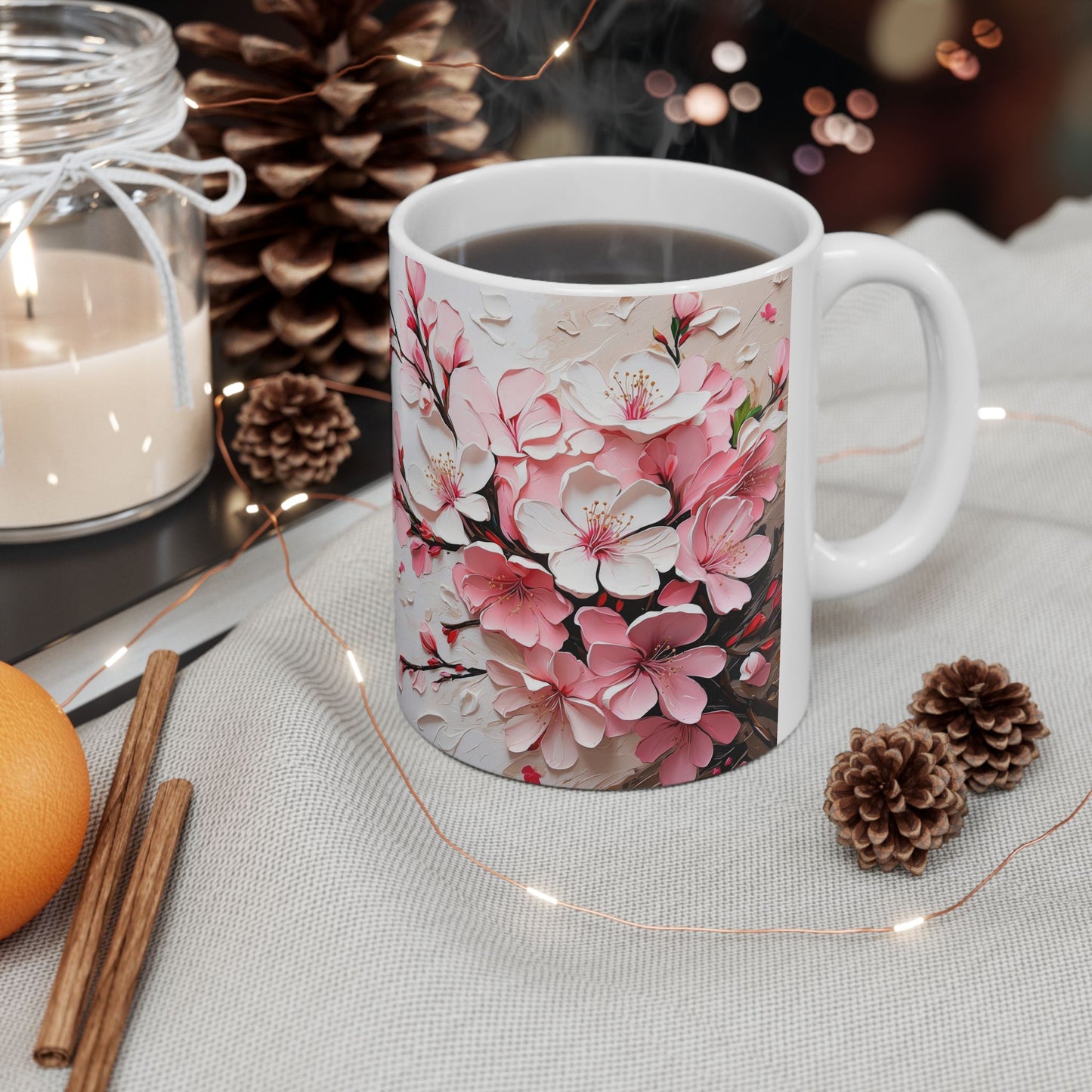 Artistic Mug - Cherry Blossom Oil Painting