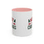 Christmas Mug - Merry Christmas Red & Green Text Heart Arrow Trees