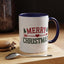 Christmas Mug - Merry Christmas Red & Green Text Heart Arrow Trees