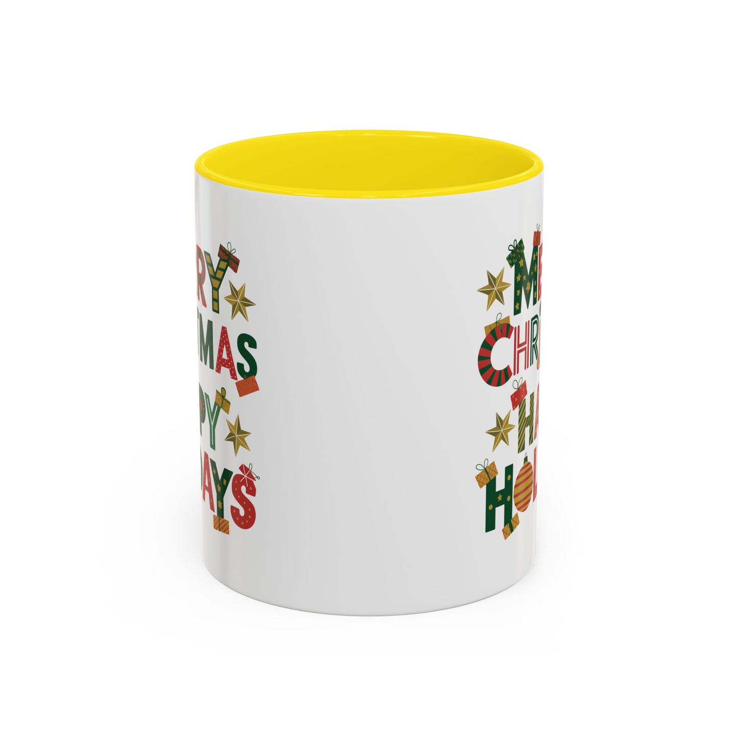 Christmas Mug - Merry Christmas Happy Holidays Decorative Text