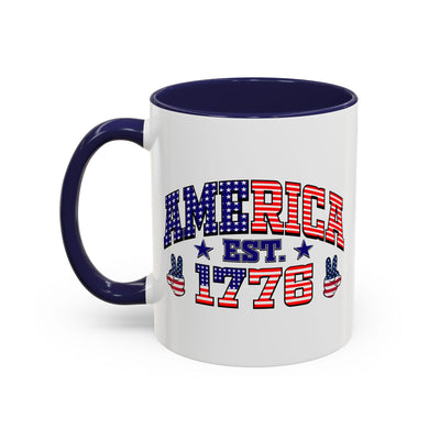4th of July Mug - American Est 1776 Patriotic Flag