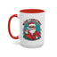 Christmas Mug - Merry Christmas Black & Red Text Cool Santa