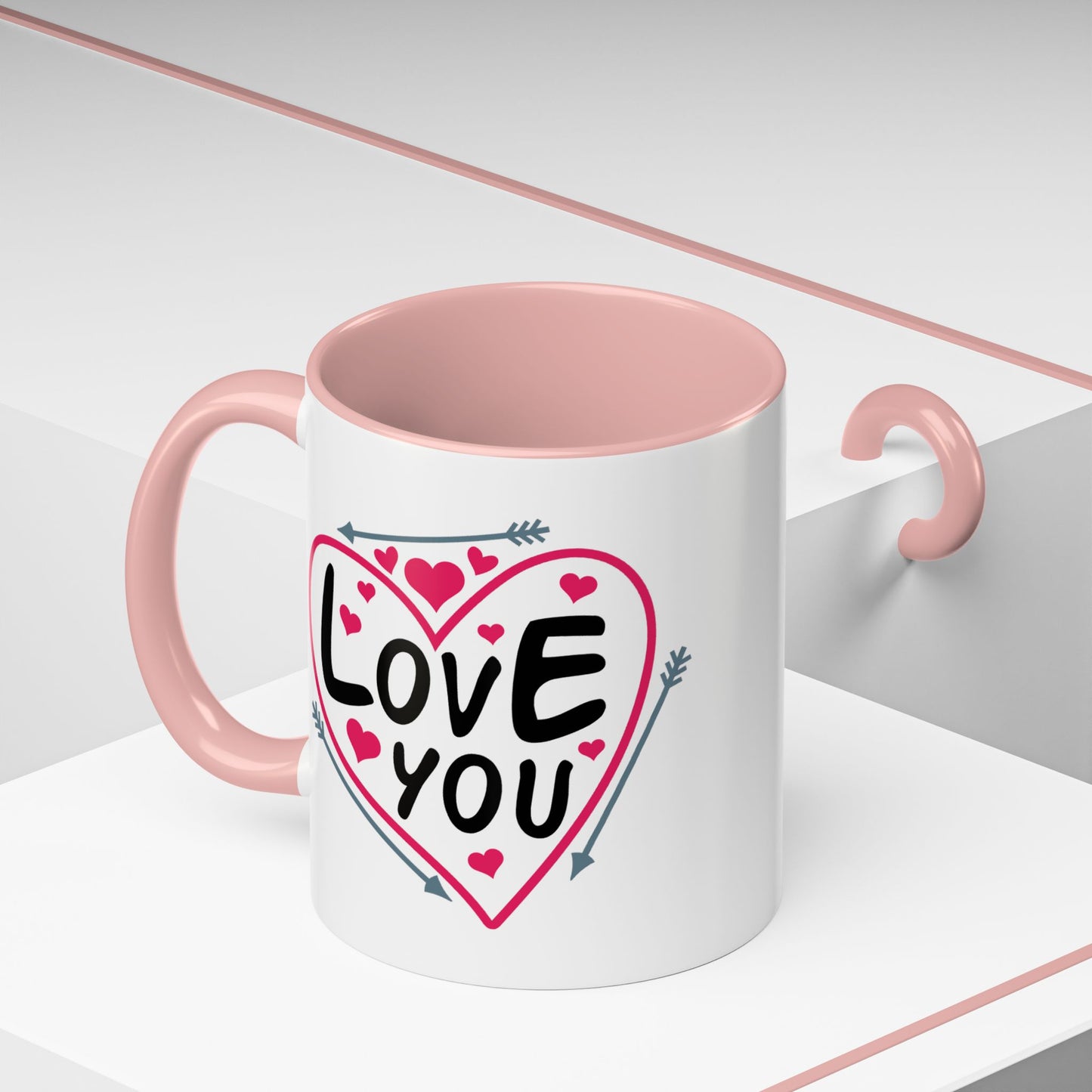 Valentine's Day Mug - Love You Heart Arrows