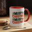 Christmas Mug - Green & Red Text Tree Presents