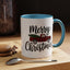 Christmas Mug - Merry Christmas Black Text Tartan Truck