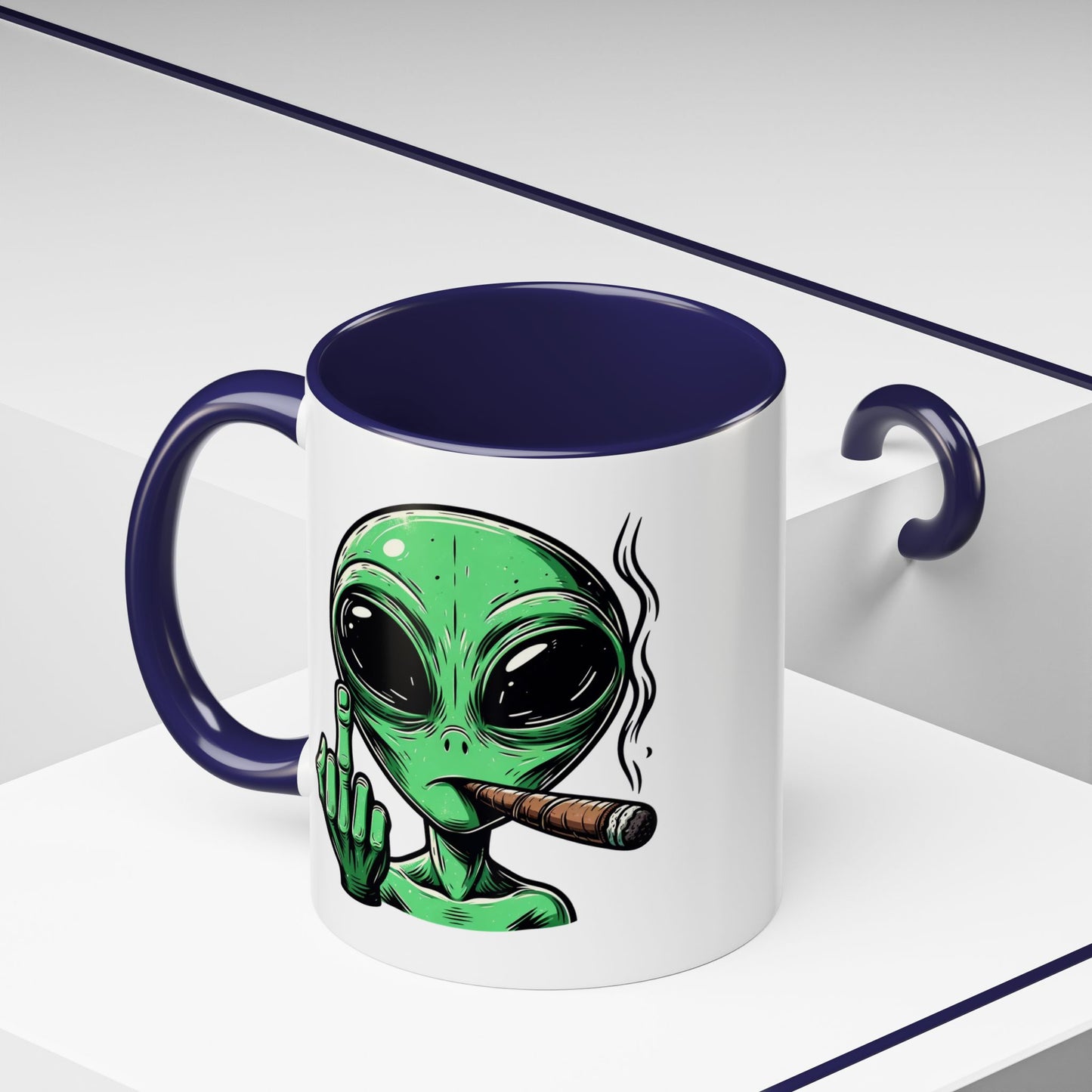 Adult Mug - Green Alien Fuck You Human