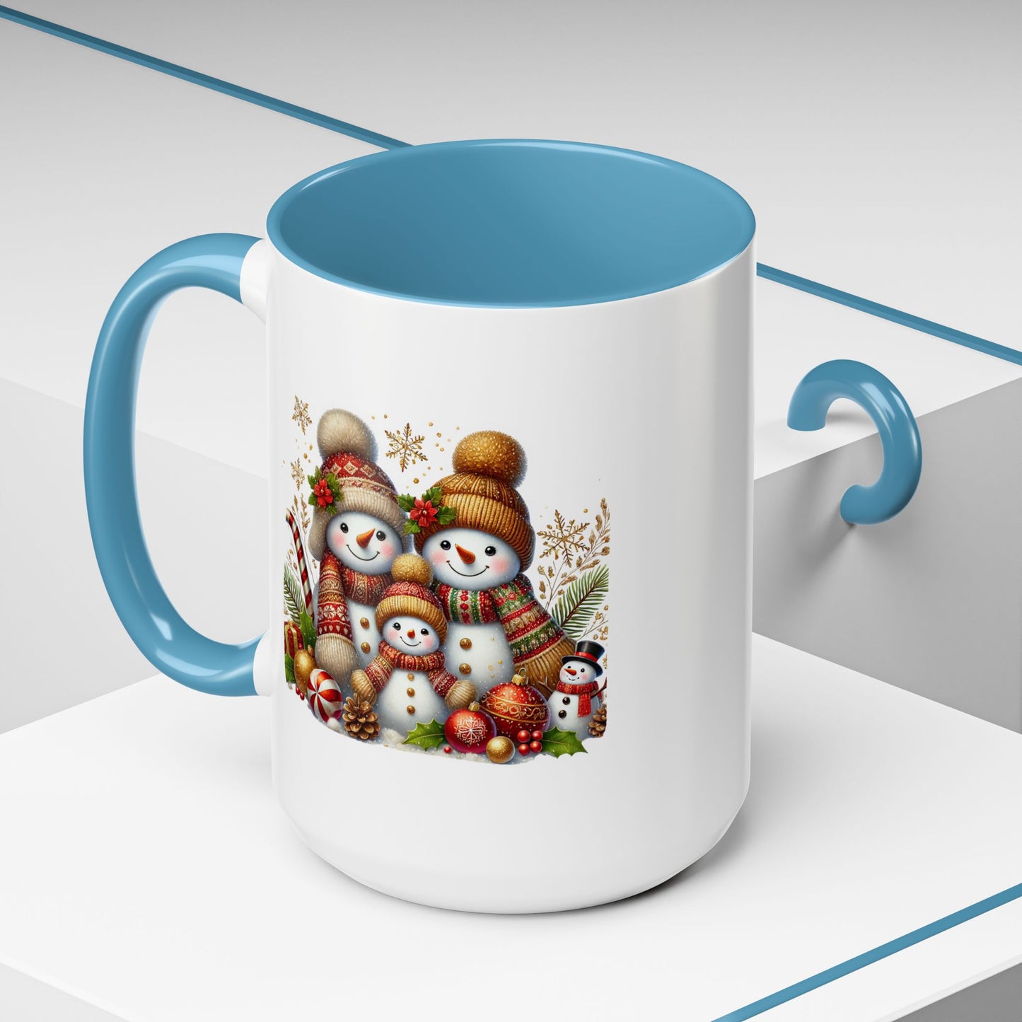 Christmas Mug - Gold Snowman Family
