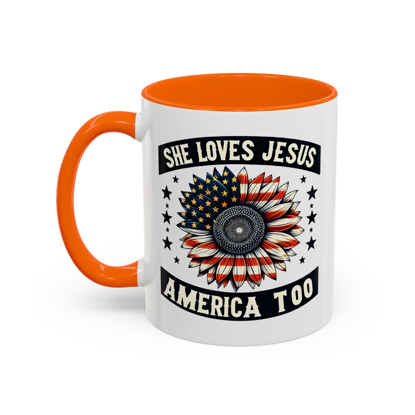 4th of July Mug - She Loves Jesus & America Too