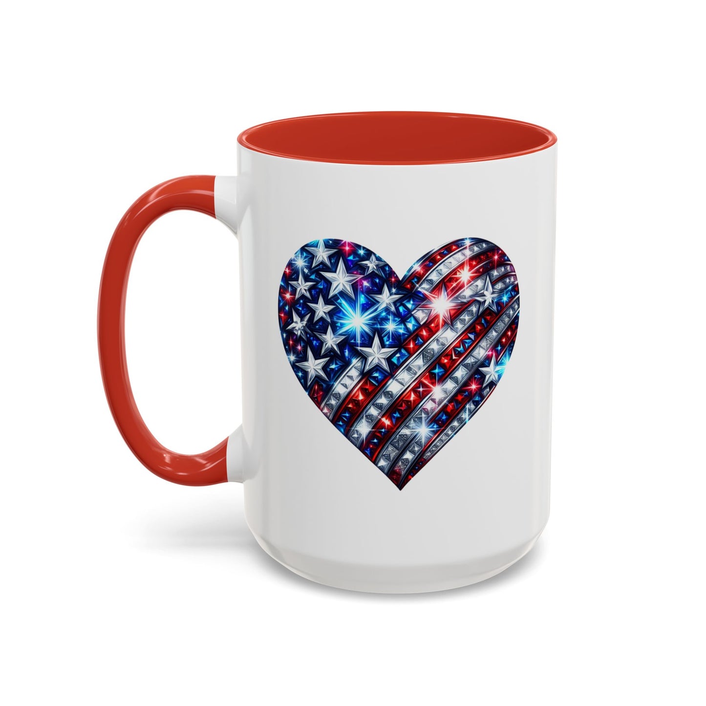 4th of July Mug - USA Sparkle Heart