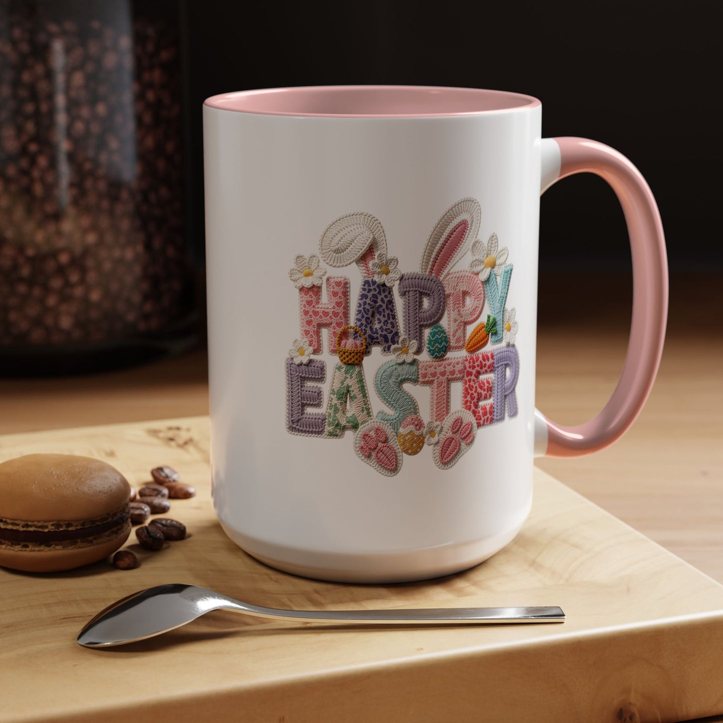 Easter Mug - Happy Easter Latch Yarn