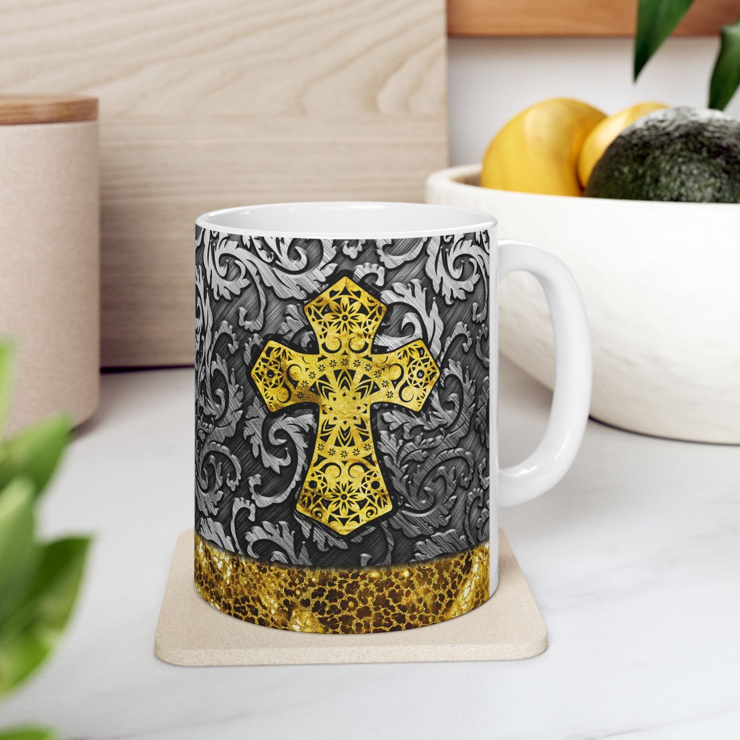 Artistic Mug - Gold Cross