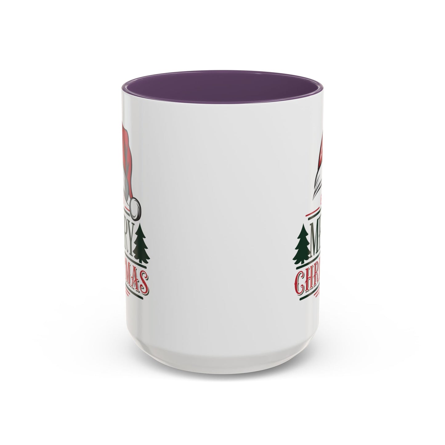 Christmas Mug - Merry Christmas Green & Red Text Red Hat