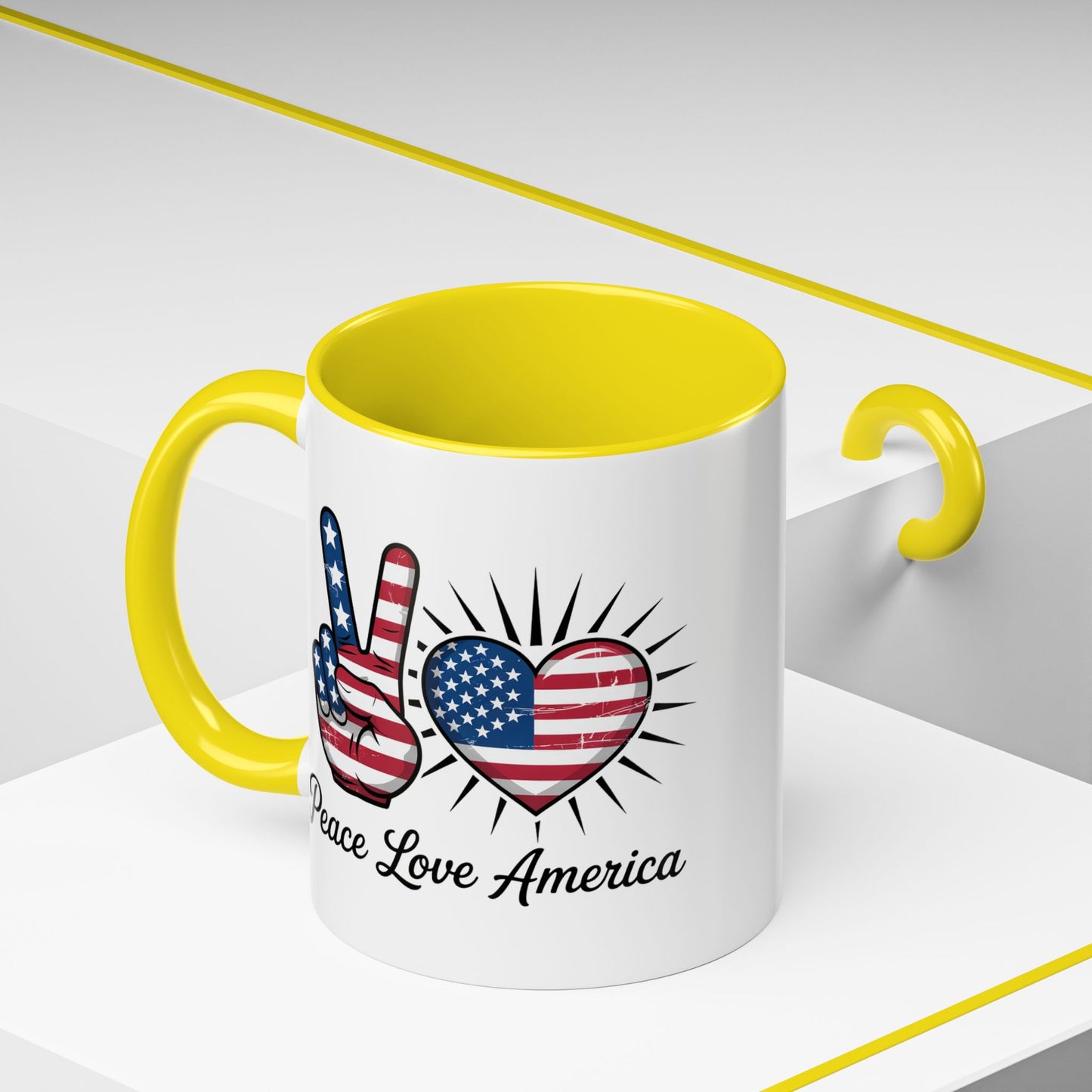 4th of July Mug - Peace Love America