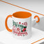 Christmas Mug - Merry Christmas Green & Red Text Star Candy Cane Stocking Snowflake