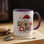 Christmas Mug - Grandma Claus Green Yellow & Red Text Hat Lights Stars