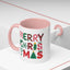 Christmas Mug - Merry Christmas Red Green & Gold Decorative Text