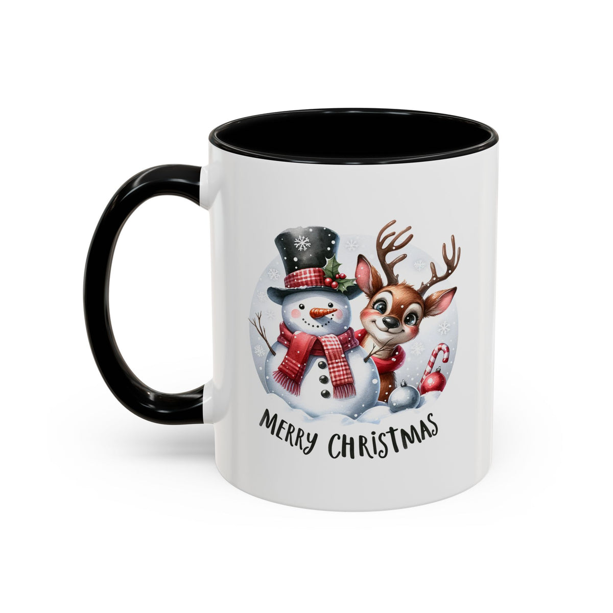Chistmas Mug - Merry Christmas Snowman and Reindeer
