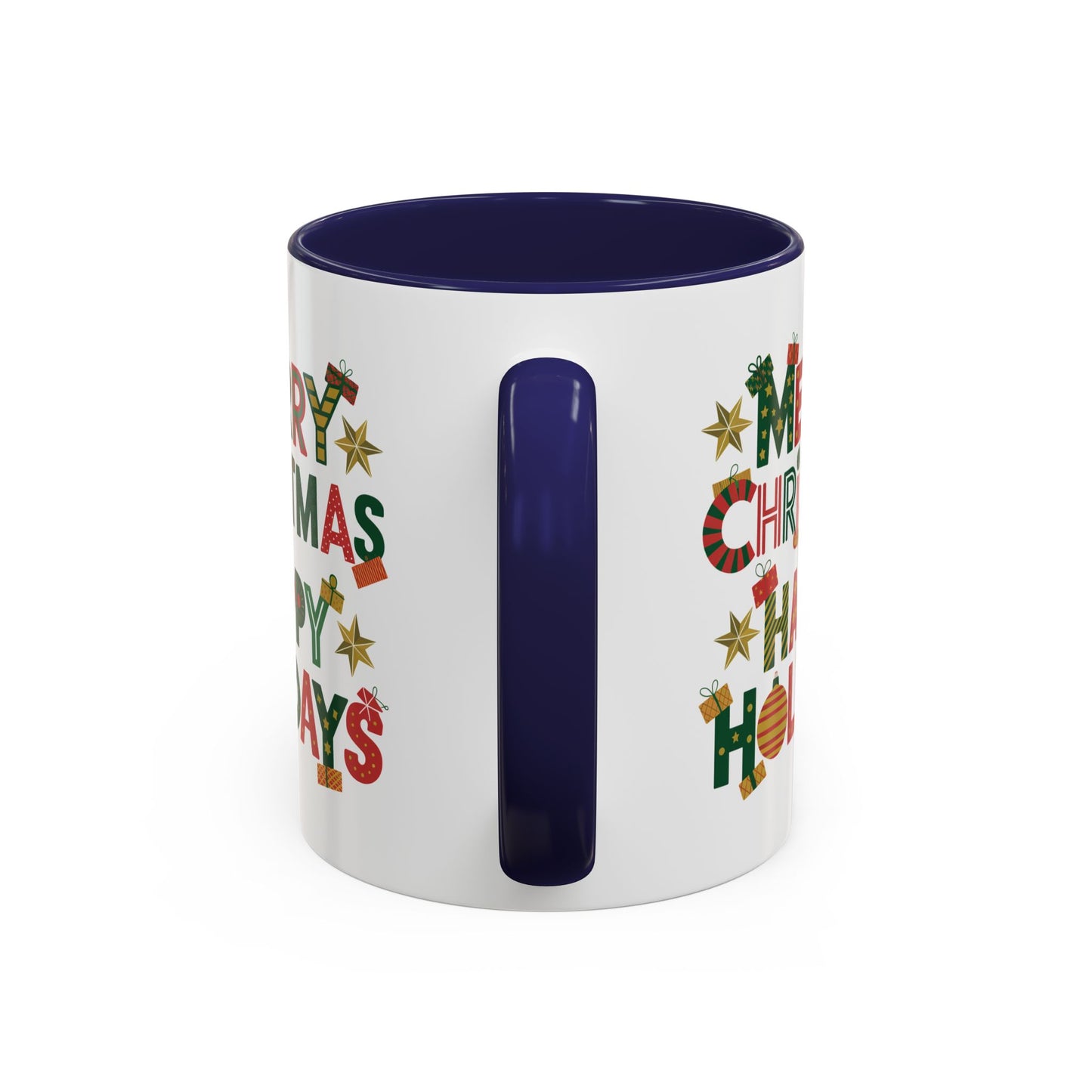 Christmas Mug - Merry Christmas Happy Holidays Decorative Text