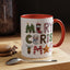 Christmas Mug - Merry Christmas Green Red & Gold Patterned Text
