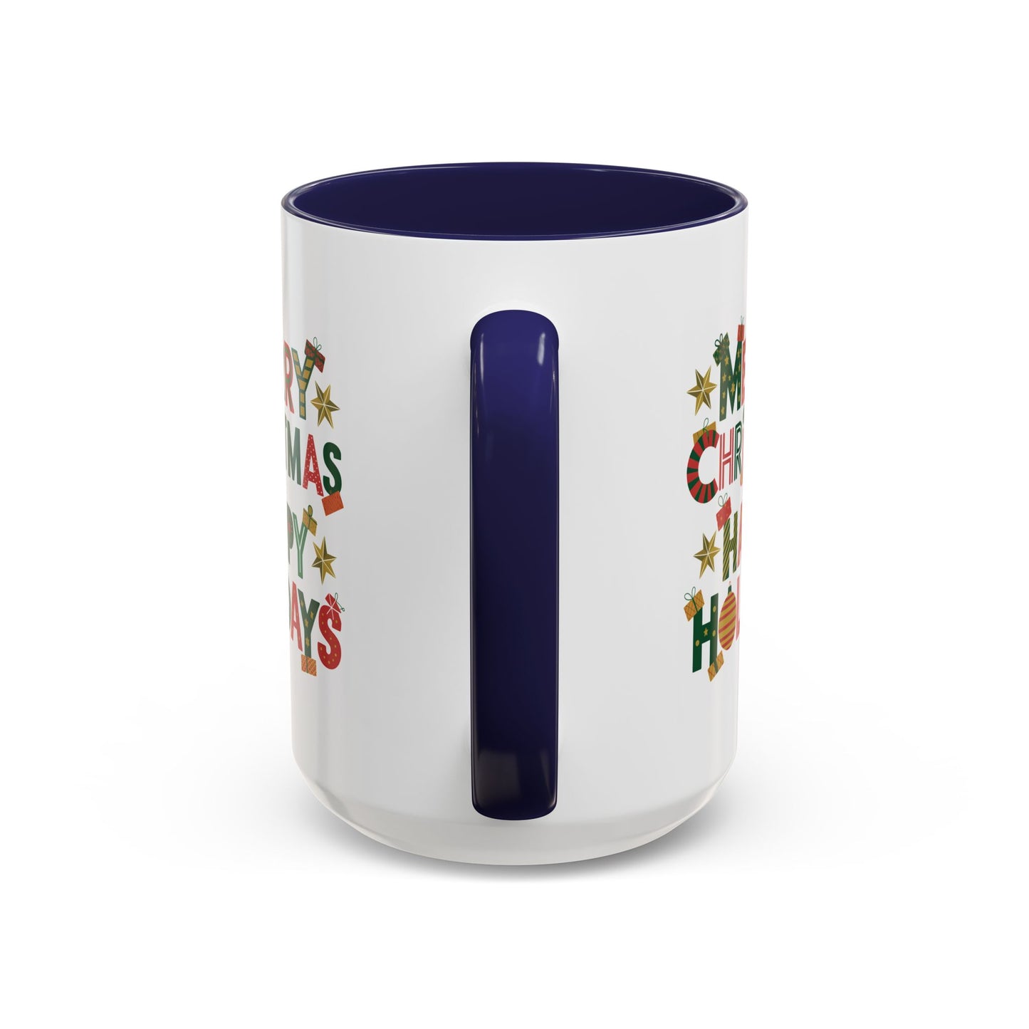 Christmas Mug - Merry Christmas Happy Holidays Decorative Text