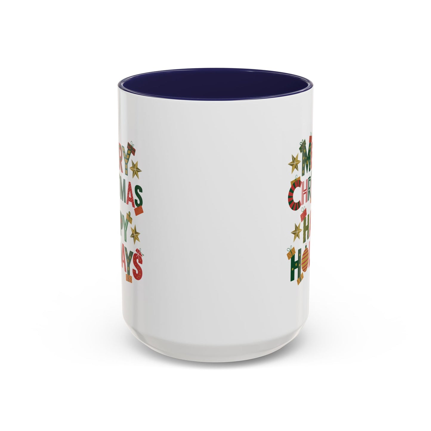 Christmas Mug - Merry Christmas Happy Holidays Decorative Text