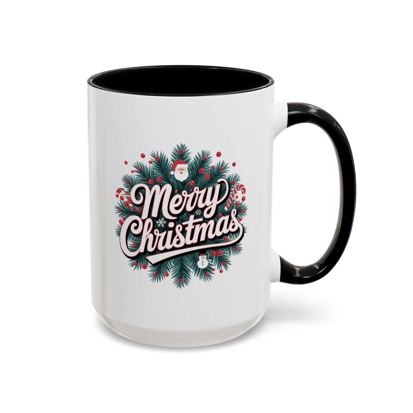 Christmas Mug - Merry Christmas White & Red Embossed Text