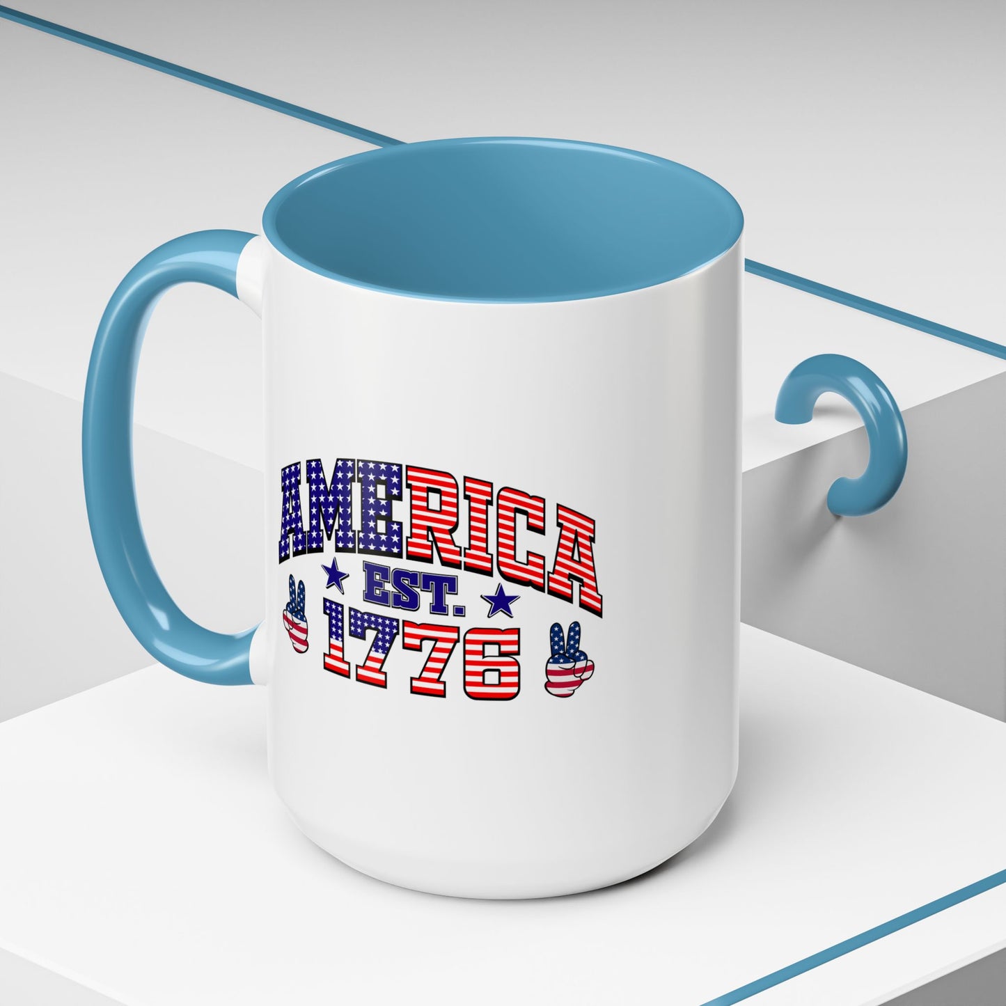 4th of July Mug - American Est 1776 Patriotic Flag