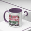 Christmas Mug - Merry Christmas Red Green & Black Text Trees Presents