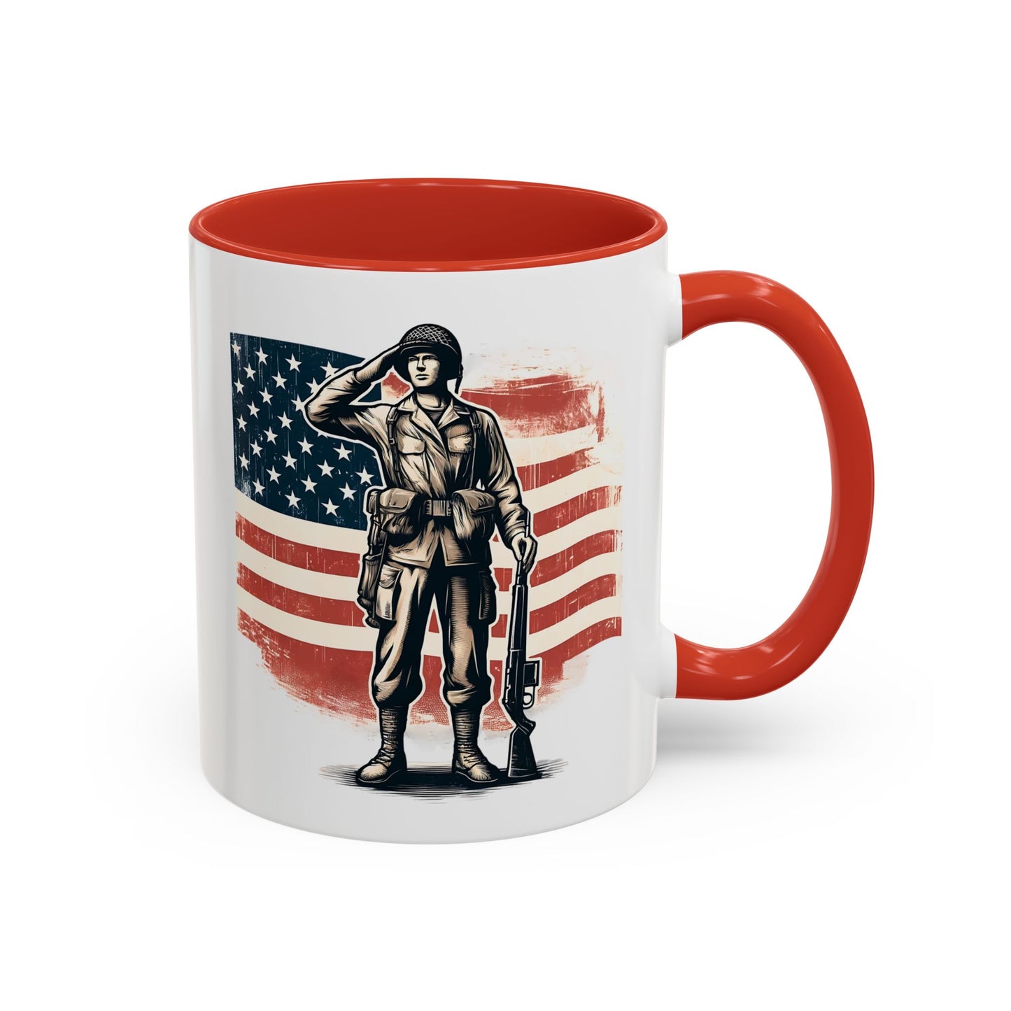 4th of July Mug - American Soldier Flag