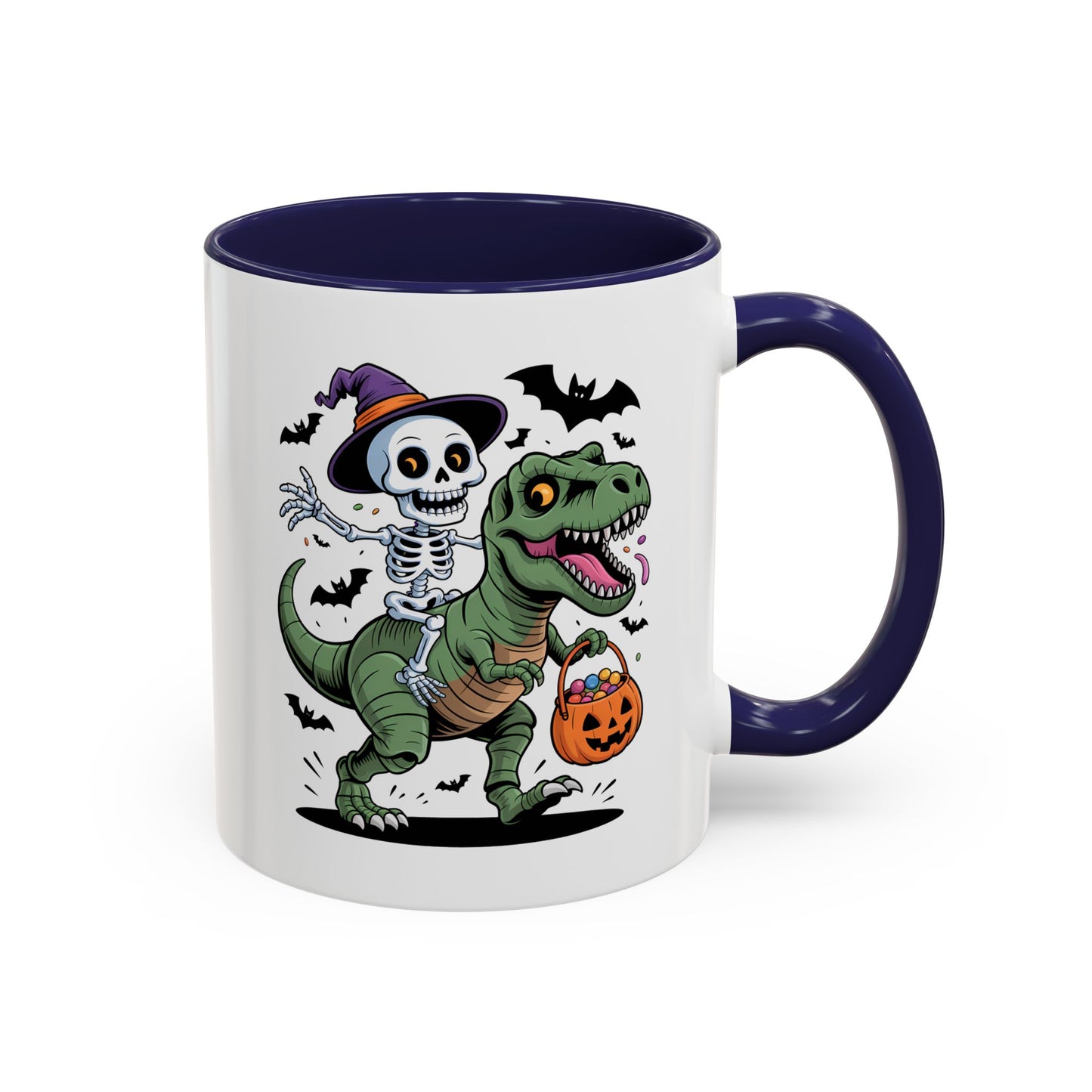 Halloween Mug - Skeleton Riding Dinosaur