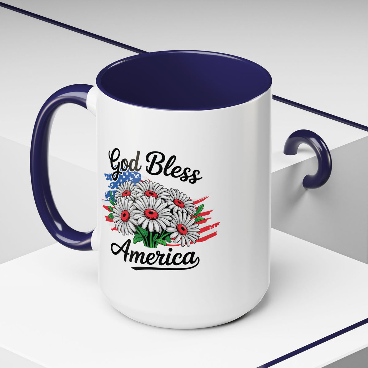 4th of July Mug - God Bless America Daisies